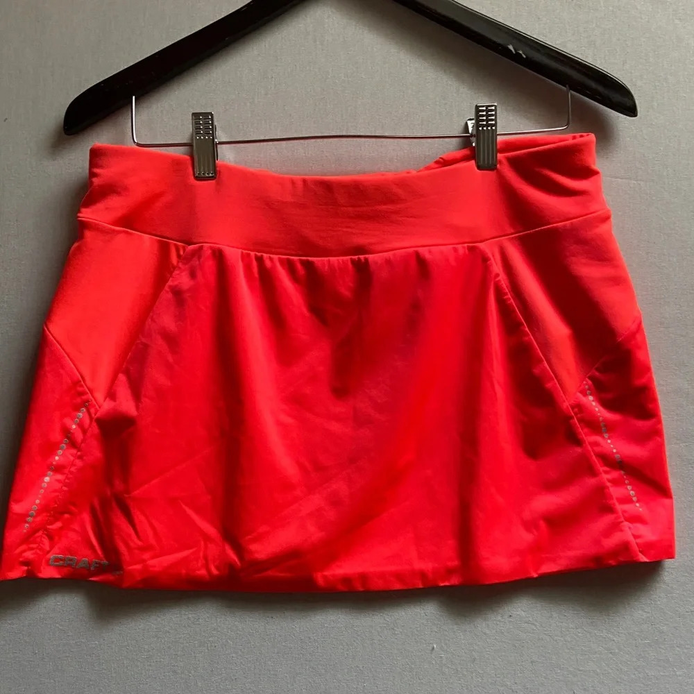 Craft Bright Orange Athletic Skort Sport Skirt Sz M